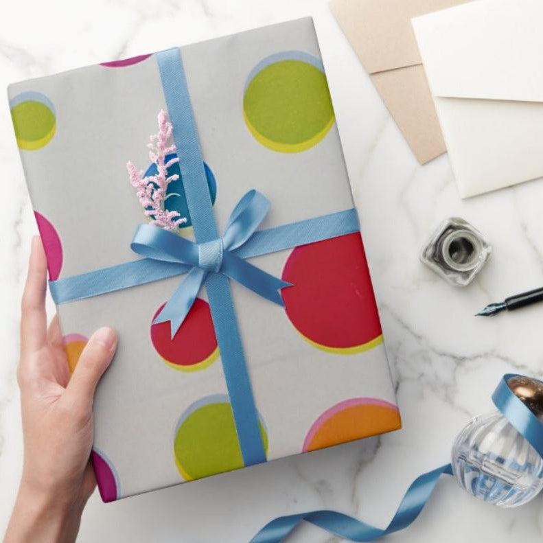 Multicolour Polka Dots Wrapping Paper (Pack of 5) ACCESSORIES Pretty UR Party