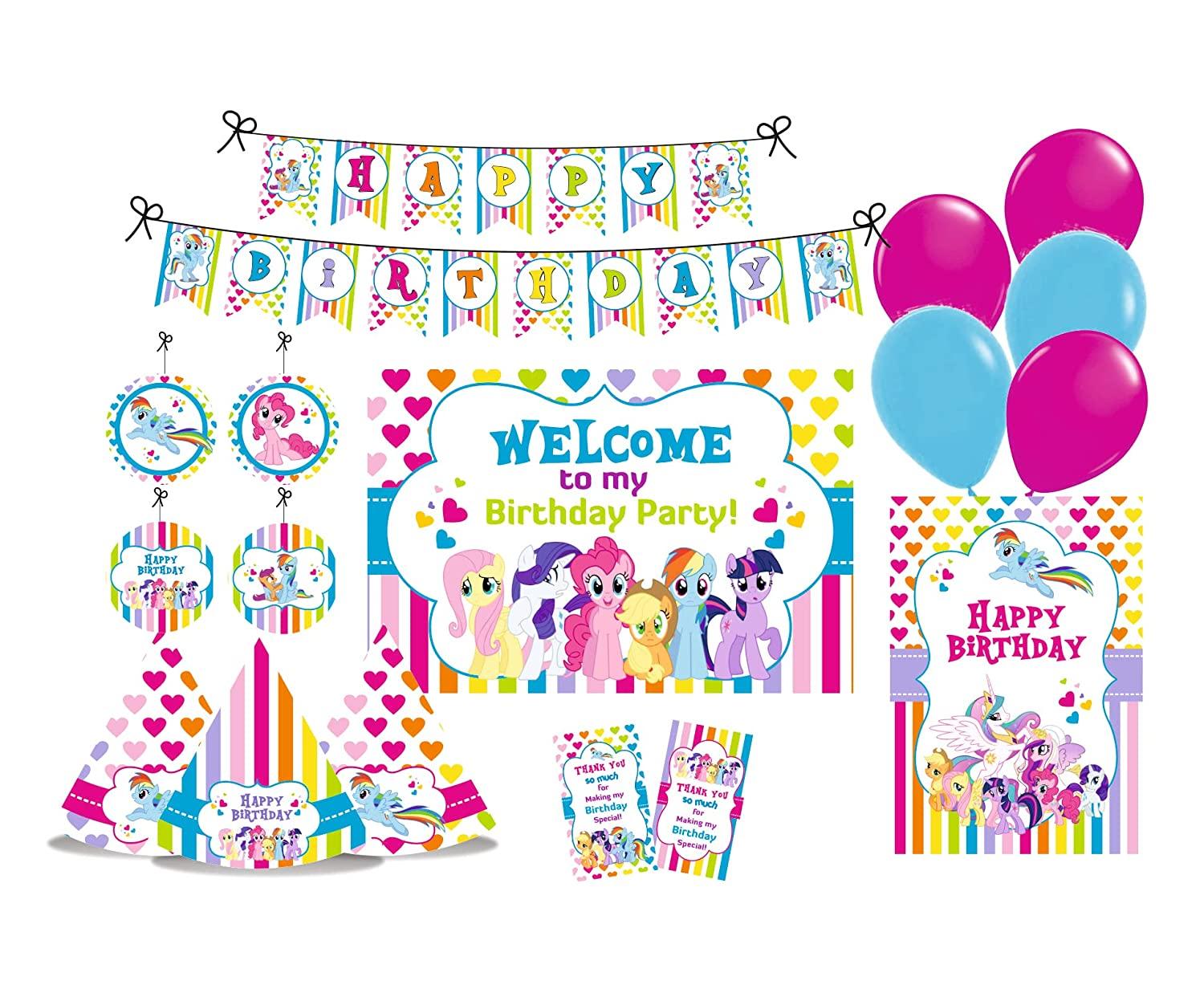 My Little Pony Party Decorations Kit - 80 pieces combo pack THEME PARTIES Pretty UR Party