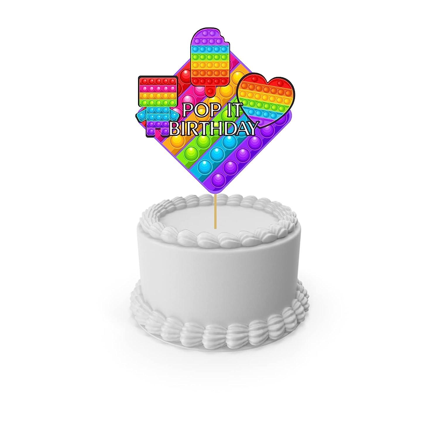 Pop It Printed Cake Topper HANDCRAFTED Pretty UR Party