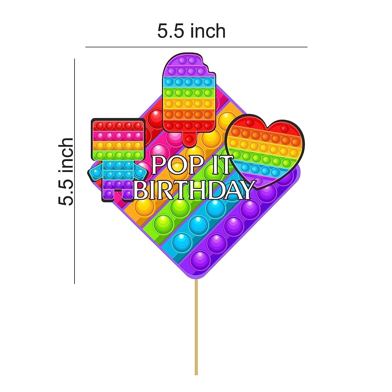Pop It Printed Cake Topper HANDCRAFTED Pretty UR Party