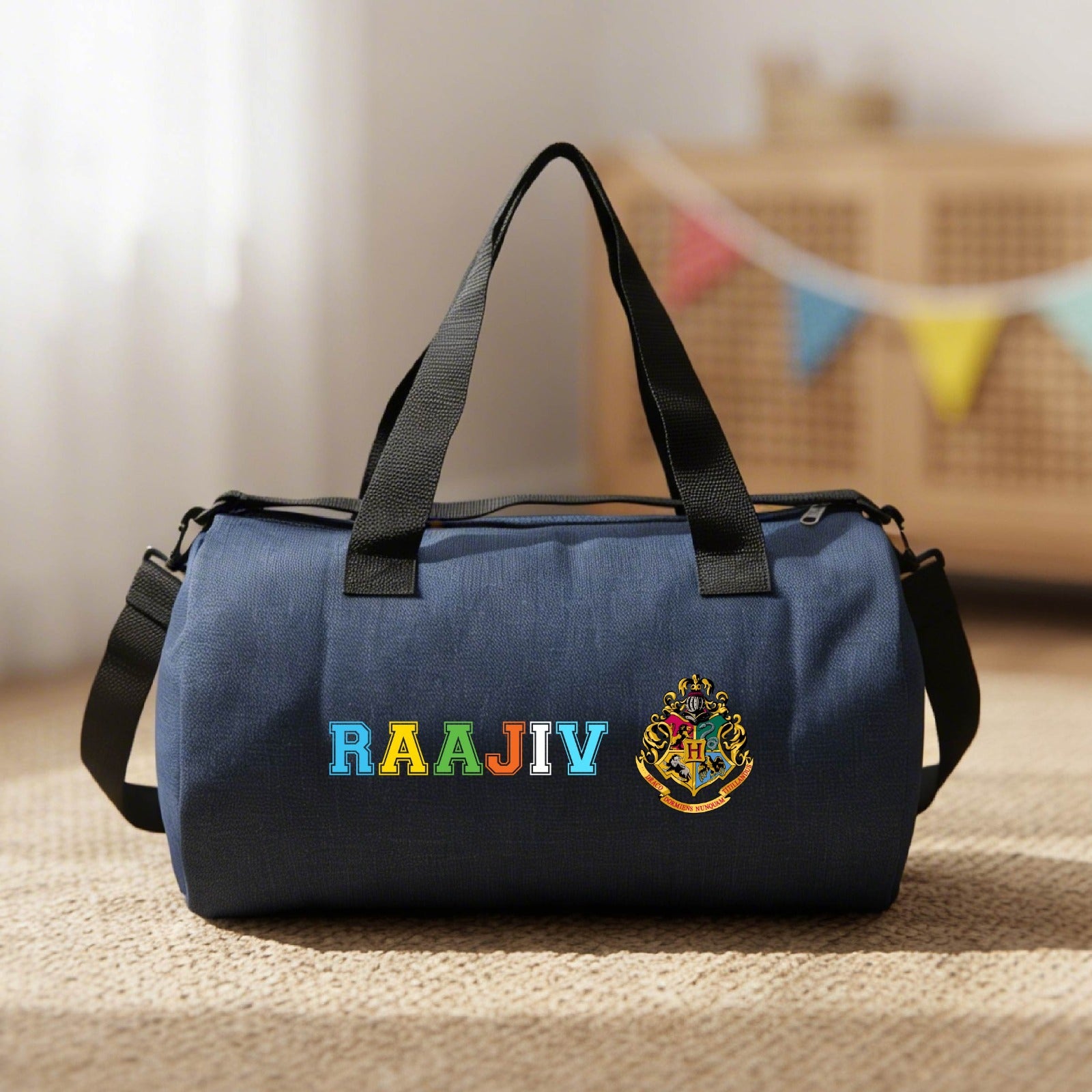 Personalised Denim Duffle Bag Personalised Denim Duffle Bag