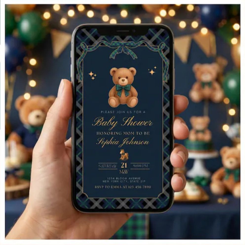 Preppy Teddy Bear Theme E-Invitations Preppy Teddy Bear Theme E-Invitations