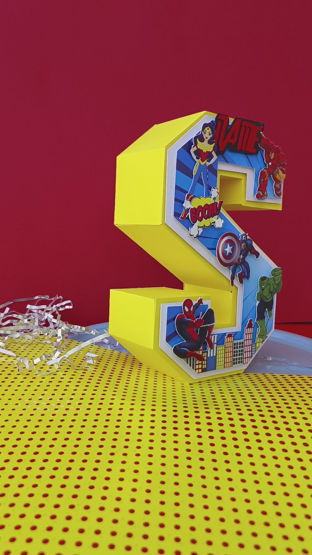 Superhero 3D Letter / Number HANDCRAFTED PRETTY UR PARTY