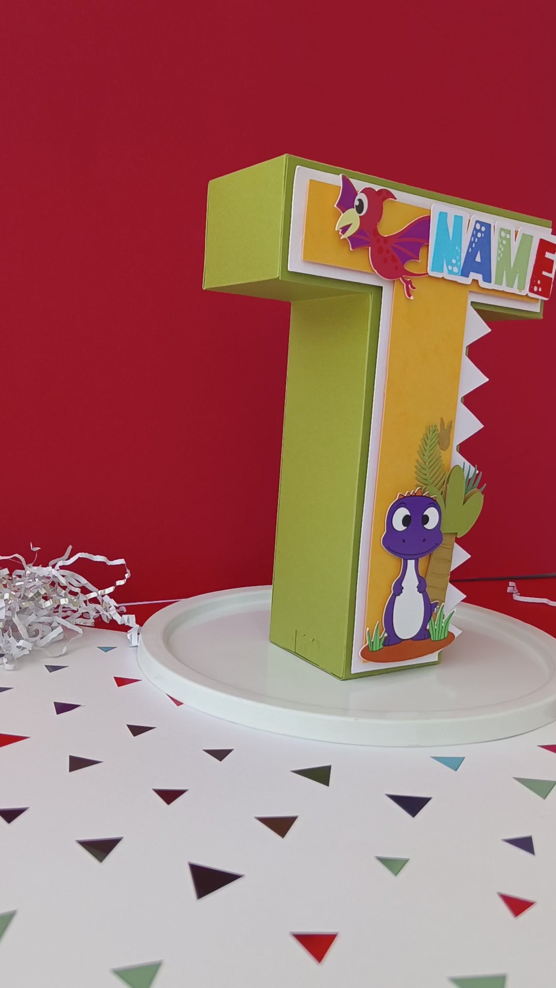 Dinosaur 3D Letter / Number HANDCRAFTED PRETTY UR PARTY