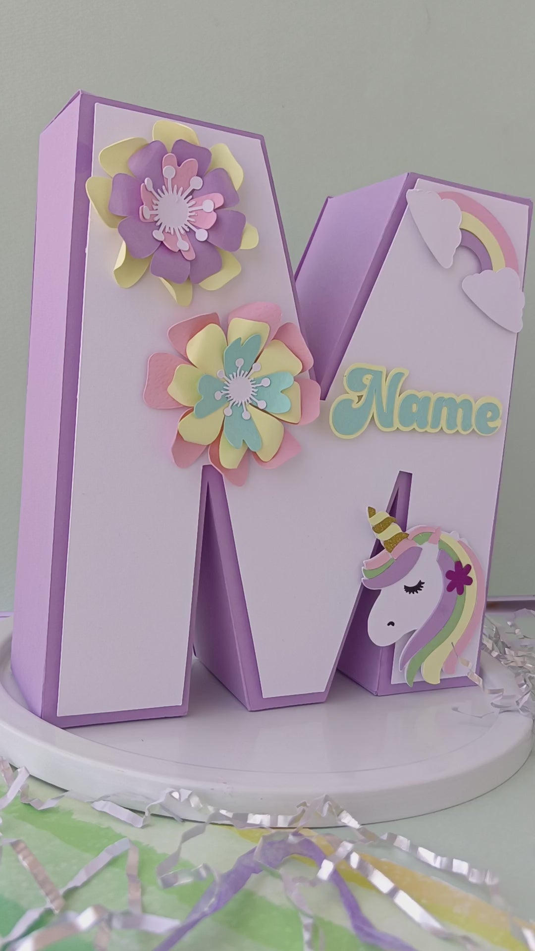 Unicorn 3D Letter / Number HANDCRAFTED PRETTY UR PARTY