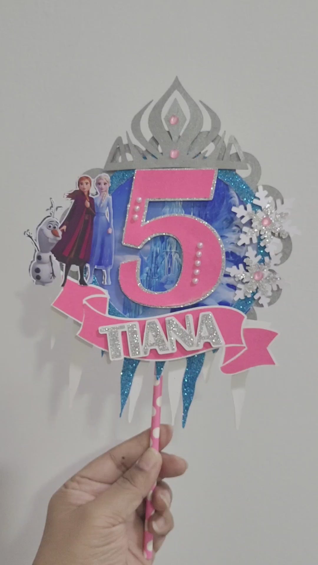 Frozen Shaker Cake Topper HANDCRAFTED Pretty UR Party
