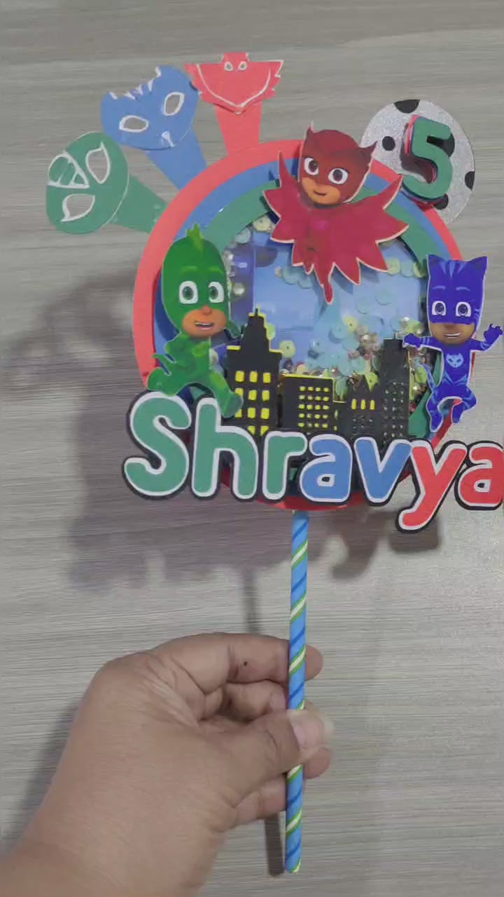 PJ Masks Shaker Cake Topper HANDCRAFTED Pretty UR Party