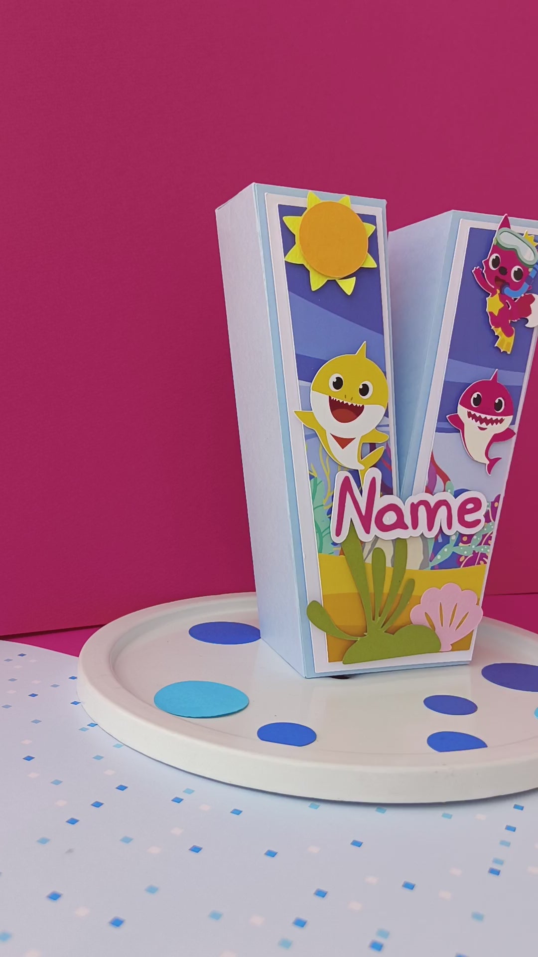 Baby Shark 3D Letter / Number HANDCRAFTED PRETTY UR PARTY