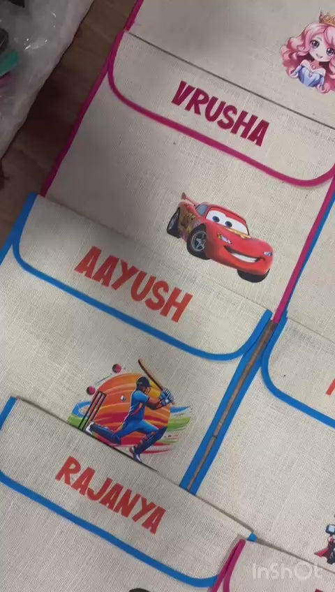 Baby Elephant theme Jute Folder Bag BACK TO SCHOOL PRETTY UR PARTY