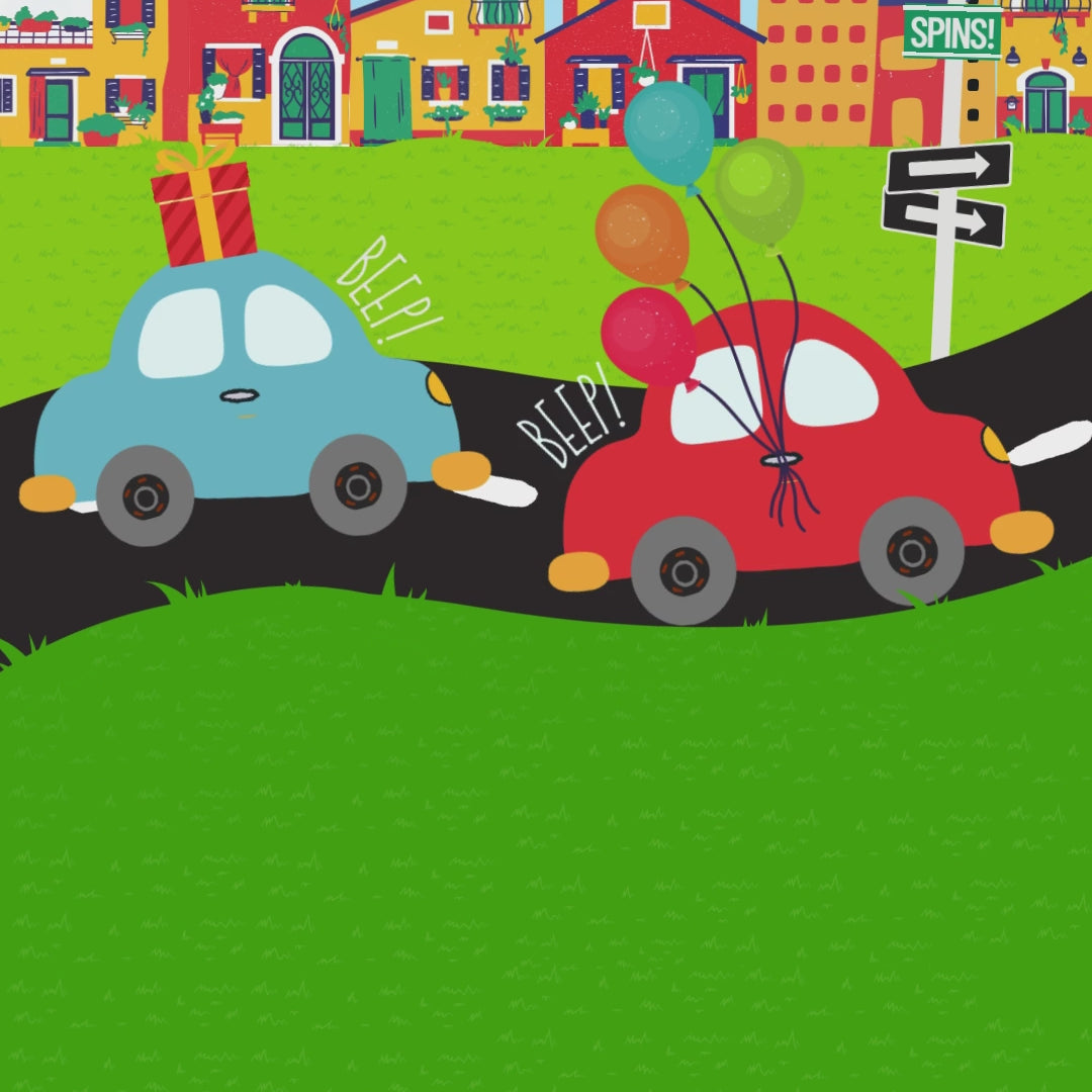 Colourful Cars theme Video Invite INVITATIONS Pretty UR Party