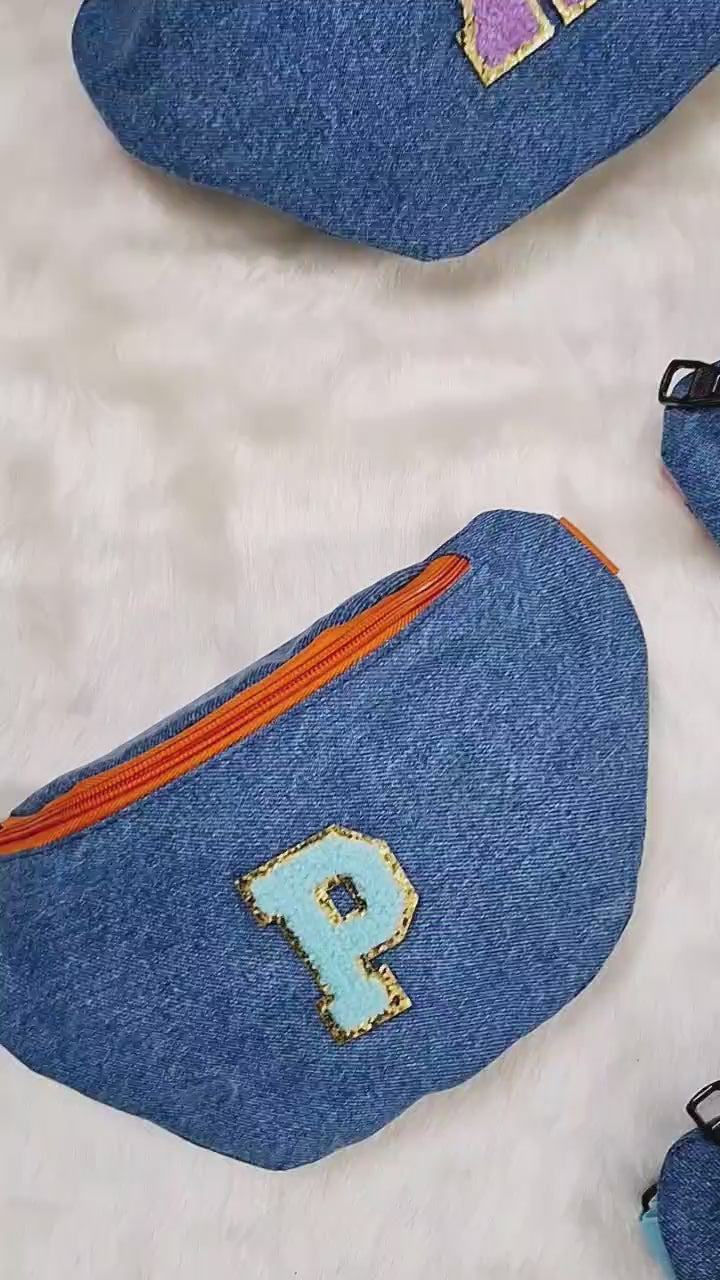 Personalised Denim Waist Bags RETURN GIFTS PRETTY UR PARTY