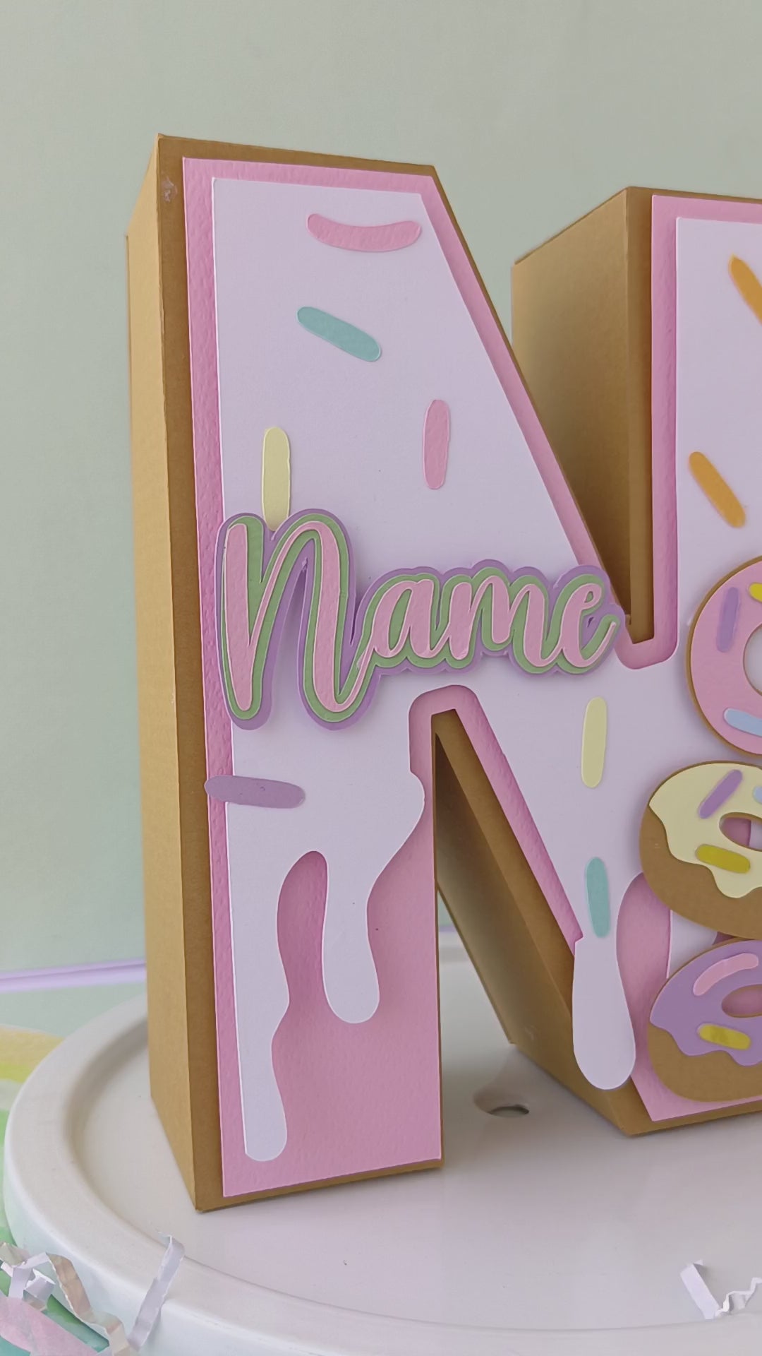 Donut 3D Letter / Number HANDCRAFTED PRETTY UR PARTY