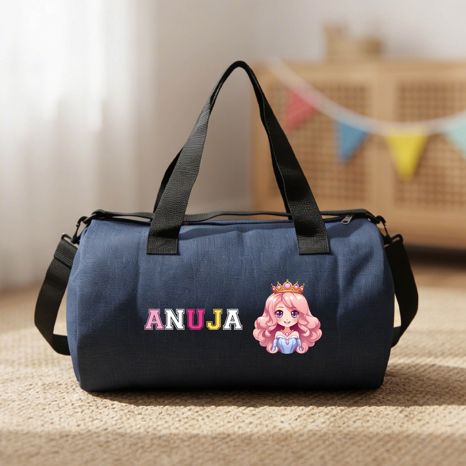 Personalised Denim Duffle Bag Personalised Denim Duffle Bag