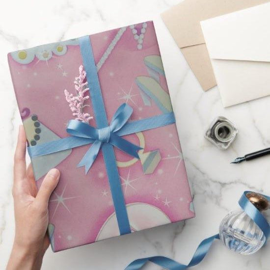 Princess Hearts foil Wrapping paper (pack of 5) RETURN GIFTS Pretty UR Party