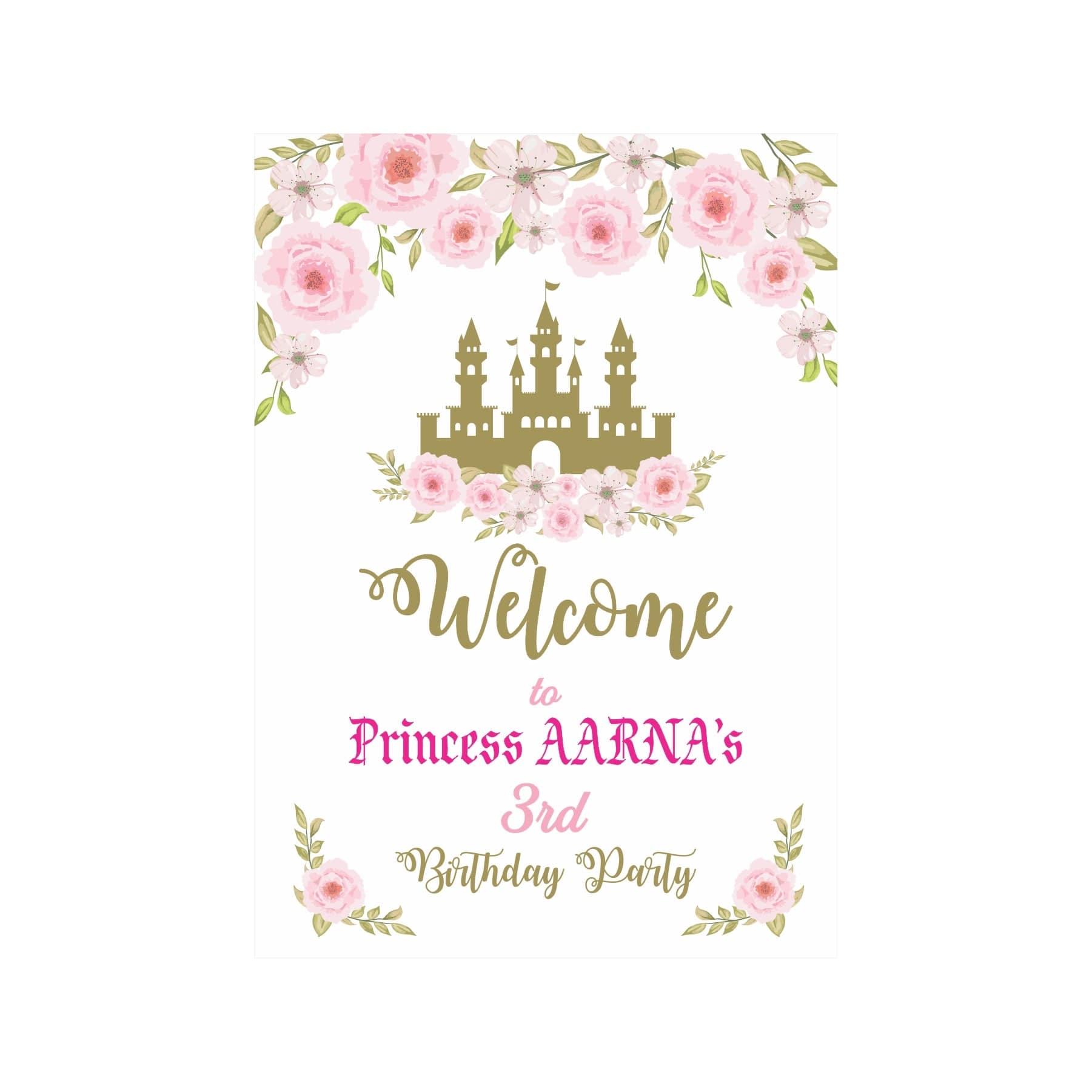 Princess Welcome Board THEME PARTIES Pretty UR Party