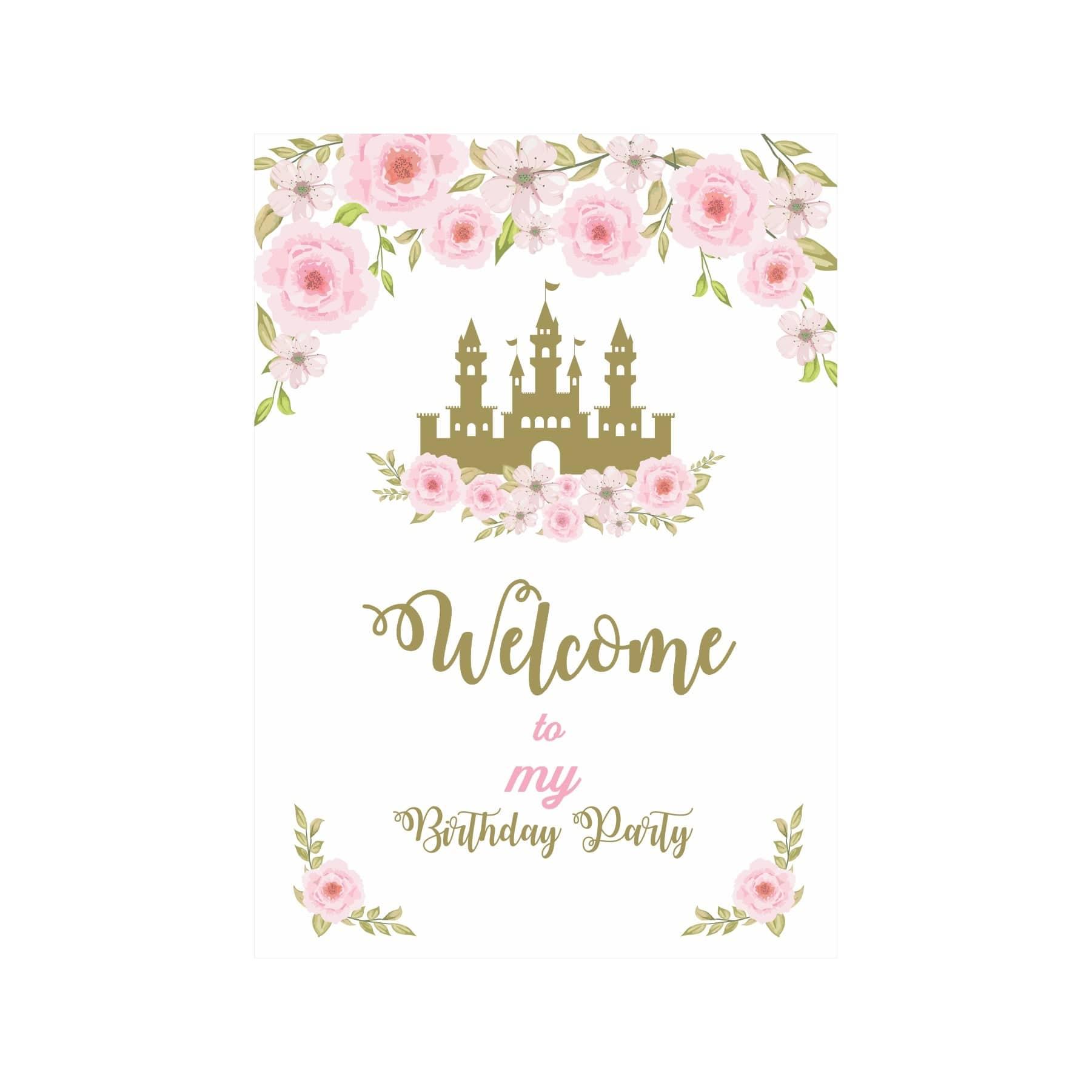 Princess Welcome Board THEME PARTIES Pretty UR Party