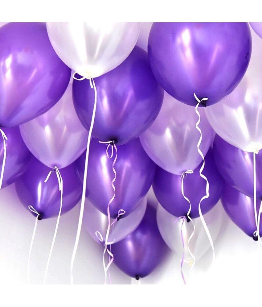 Purple Metallic Latex Balloon - Pack of 50 DECORATIONS Pretty UR Party
