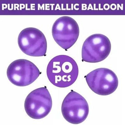 Purple Metallic Latex Balloon - Pack of 50 DECORATIONS Pretty UR Party