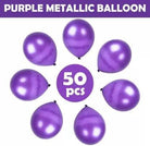 Purple Metallic Latex Balloon - Pack of 50 DECORATIONS Pretty UR Party