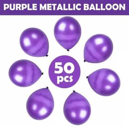 Purple Metallic Latex Balloon - Pack of 50 DECORATIONS Pretty UR Party