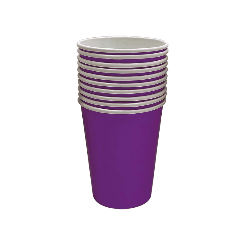 Purple Paper Cups - pack of 10 THEME PARTIES Pretty UR Party