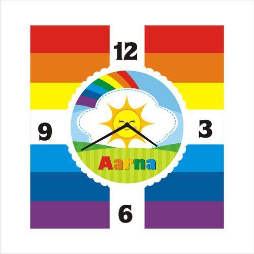 Personalised Rainbow Clock THEME PARTIES Pretty UR Party