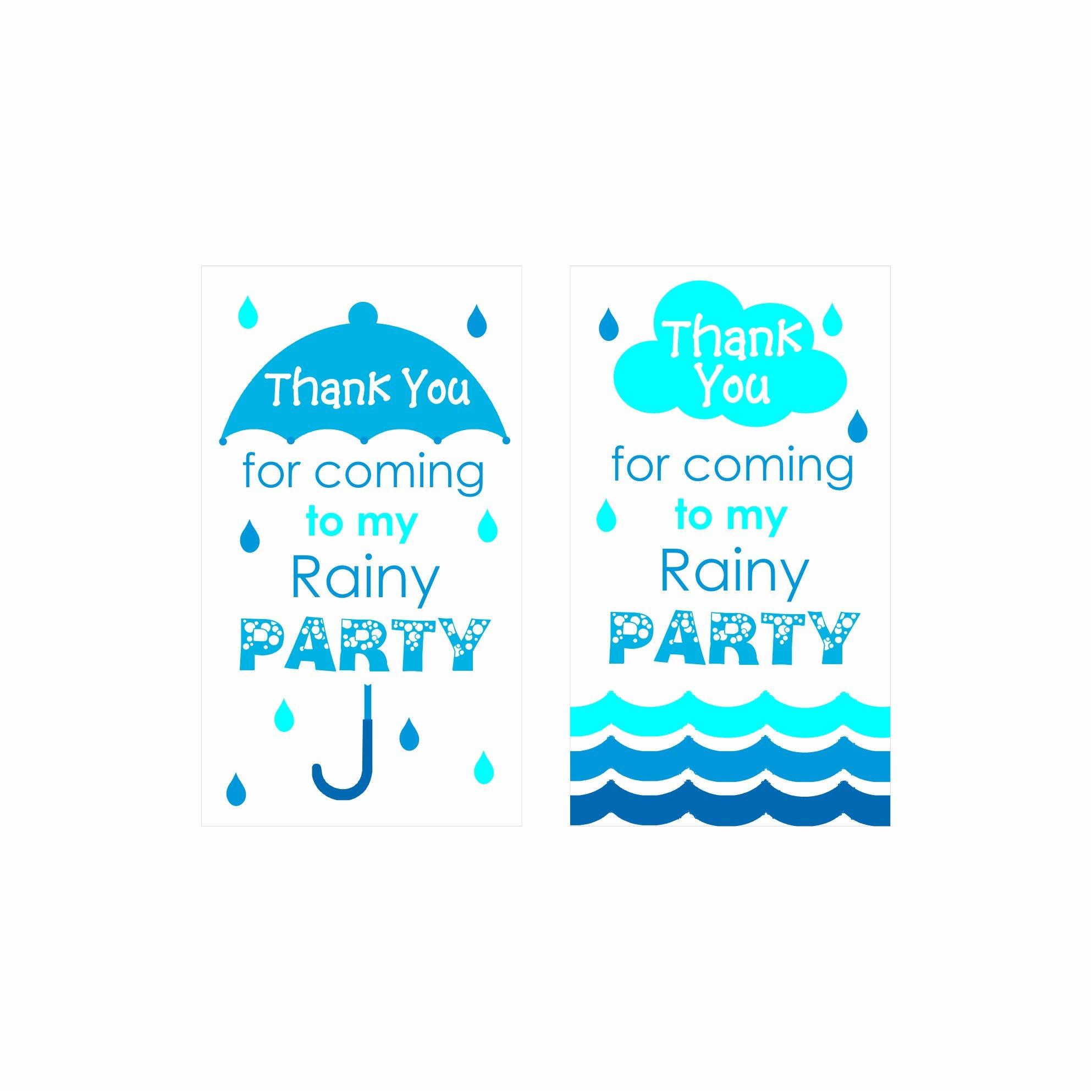 Monsoon Theme Thank you Tags  Pretty UR Party
