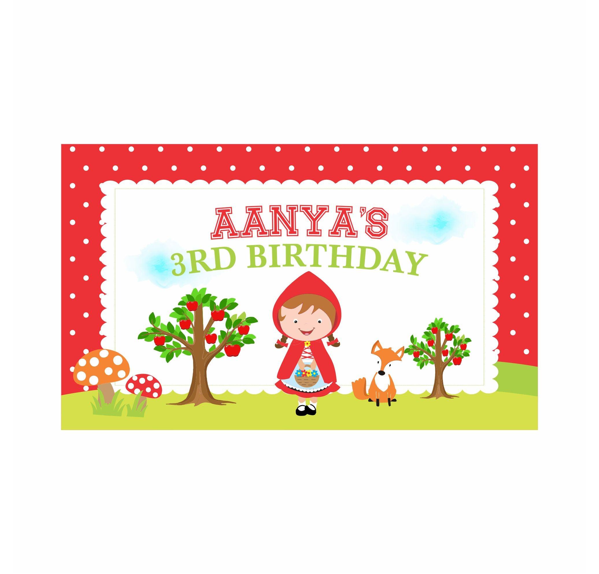 Little Red Riding Hood Theme Backdrop PERSONALISED Pretty UR Party