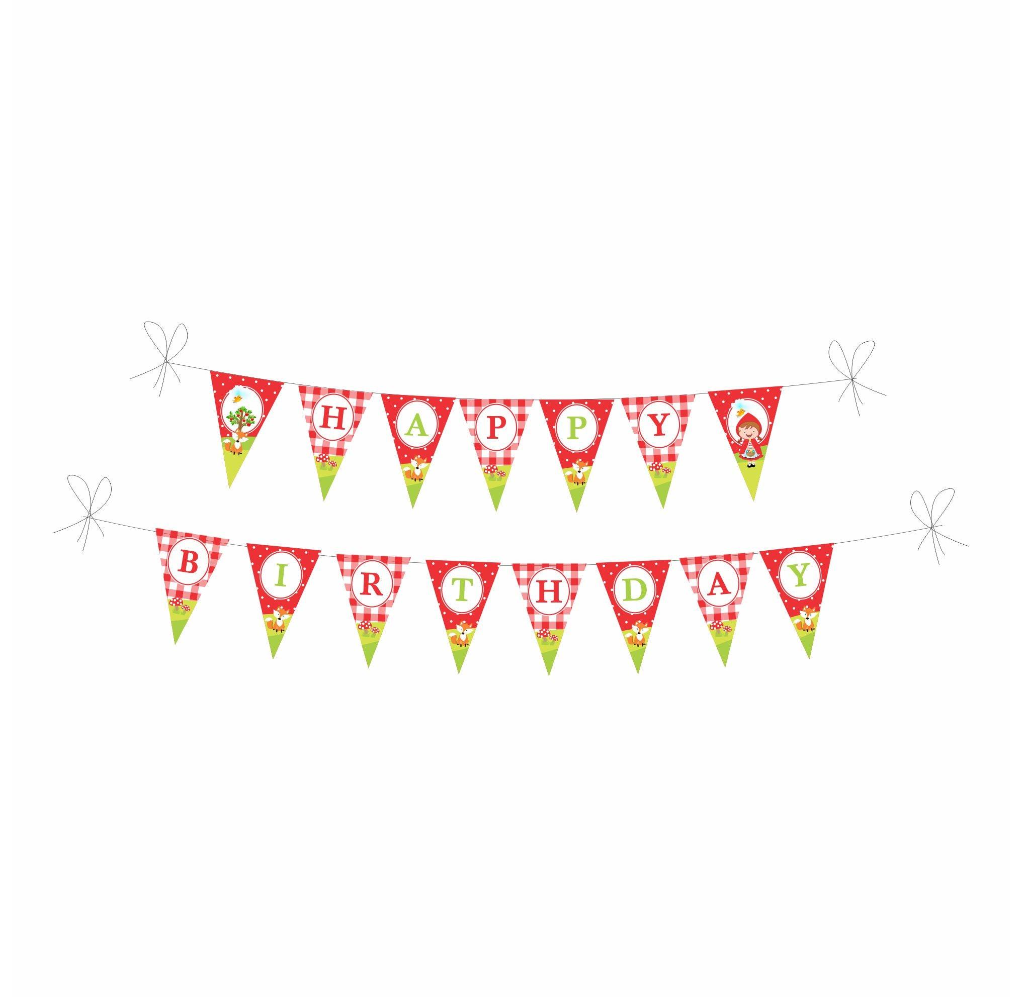 Little Red Riding Hood Theme Bunting BIRTHDAYS Pretty UR Party