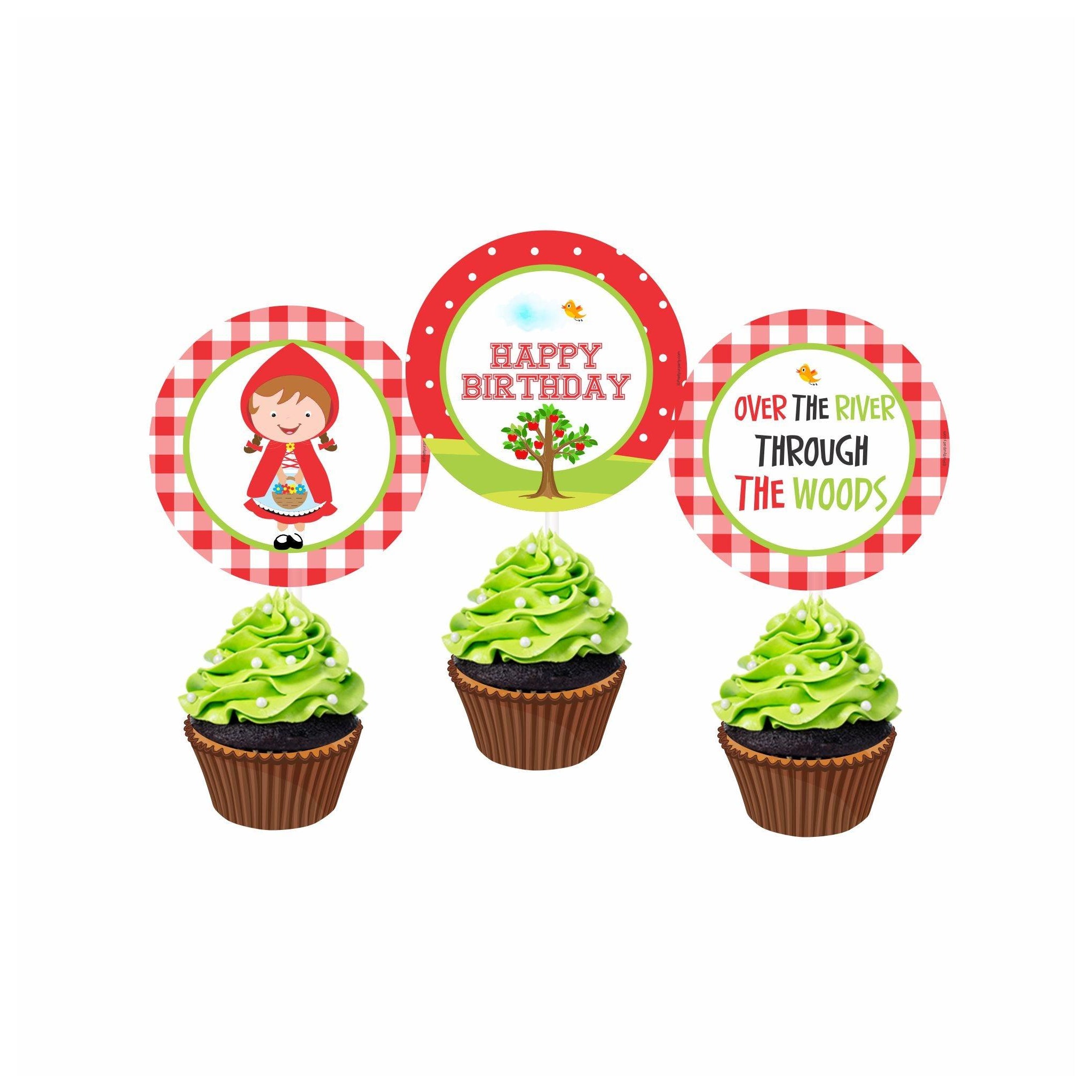 Little Red Riding Hood Theme Cupcake / Food Toppers THEME PARTIES Pretty UR Party