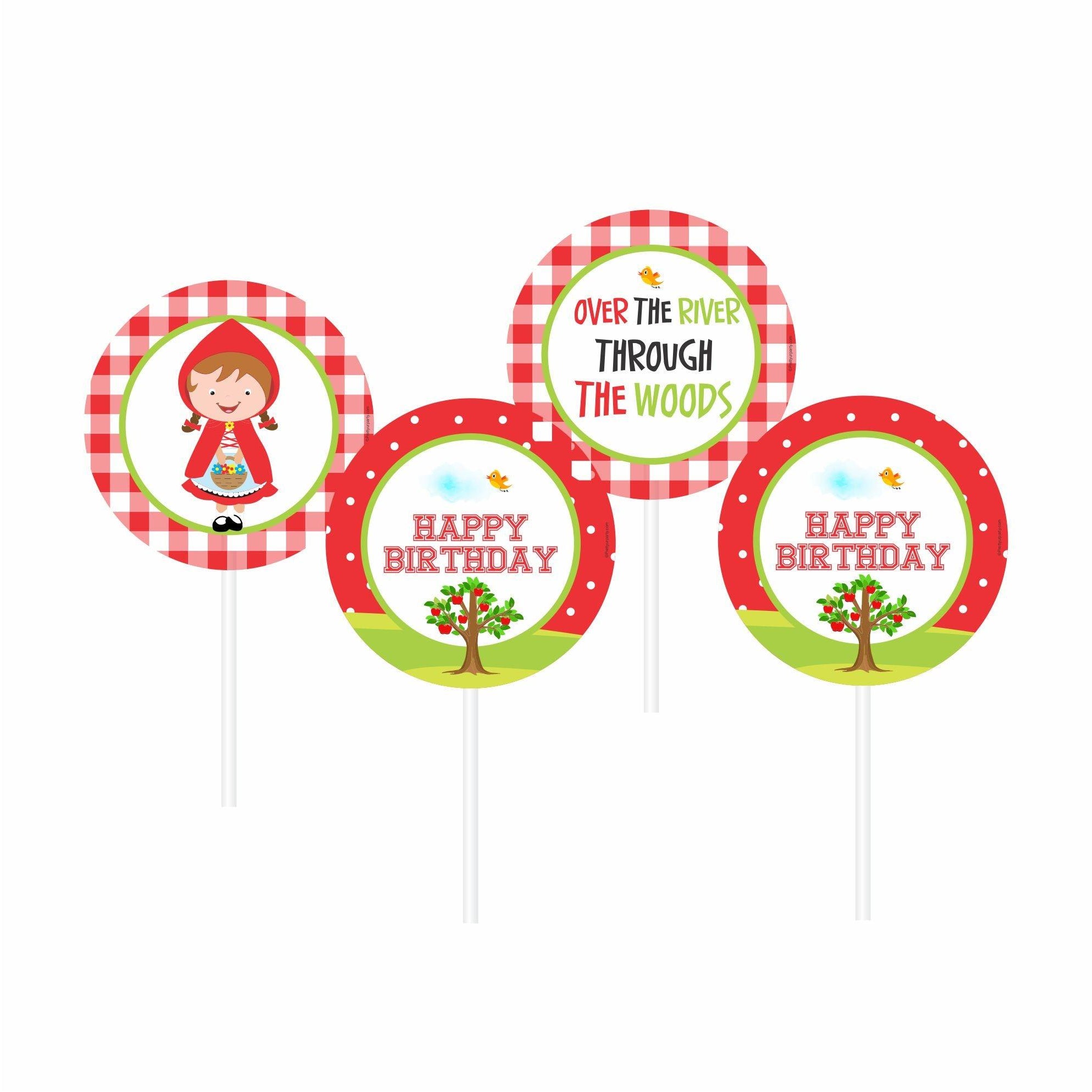 Little Red Riding Hood Theme Cupcake / Food Toppers THEME PARTIES Pretty UR Party