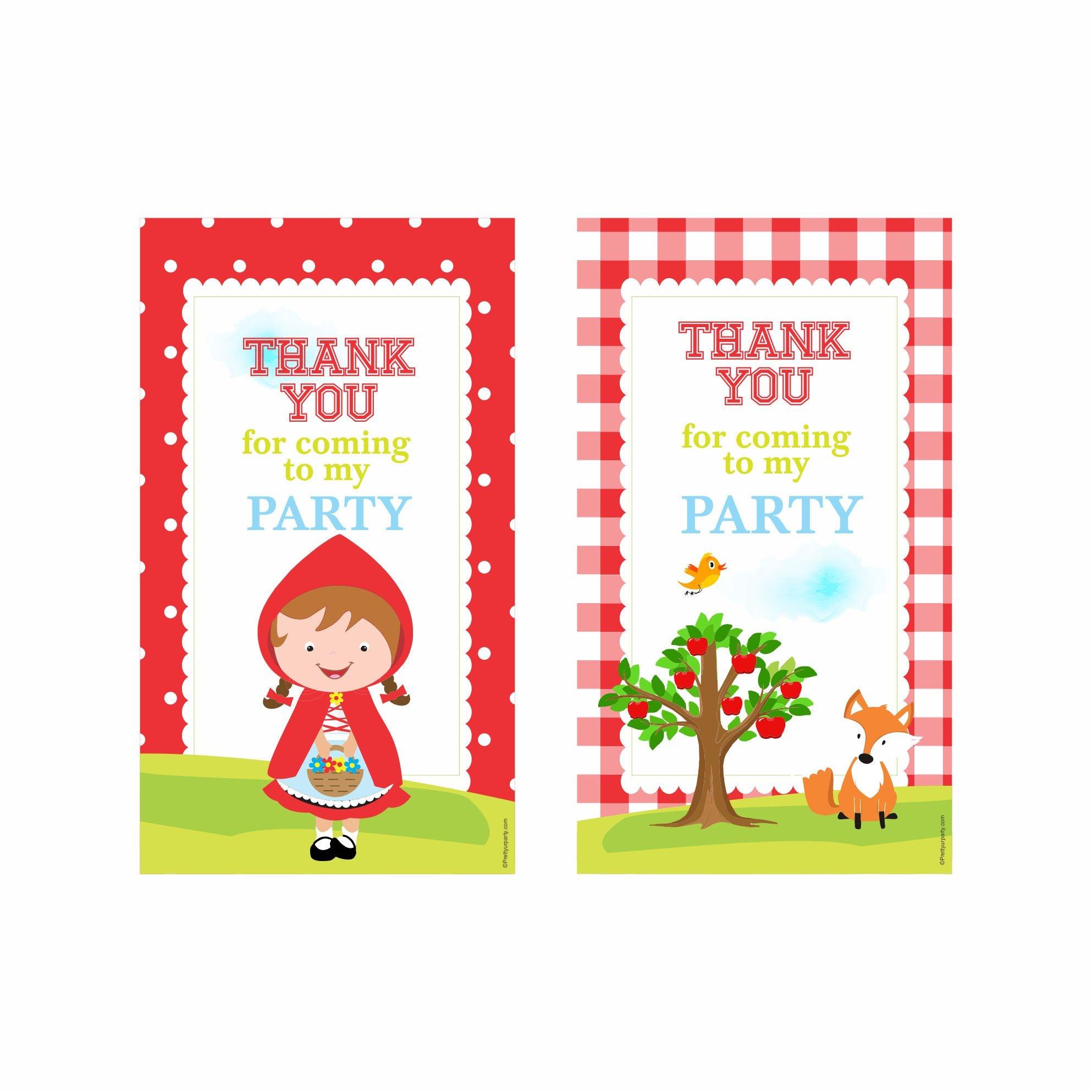 Little Red Riding Hood Theme Thank you Tags THEME PARTIES Pretty UR Party