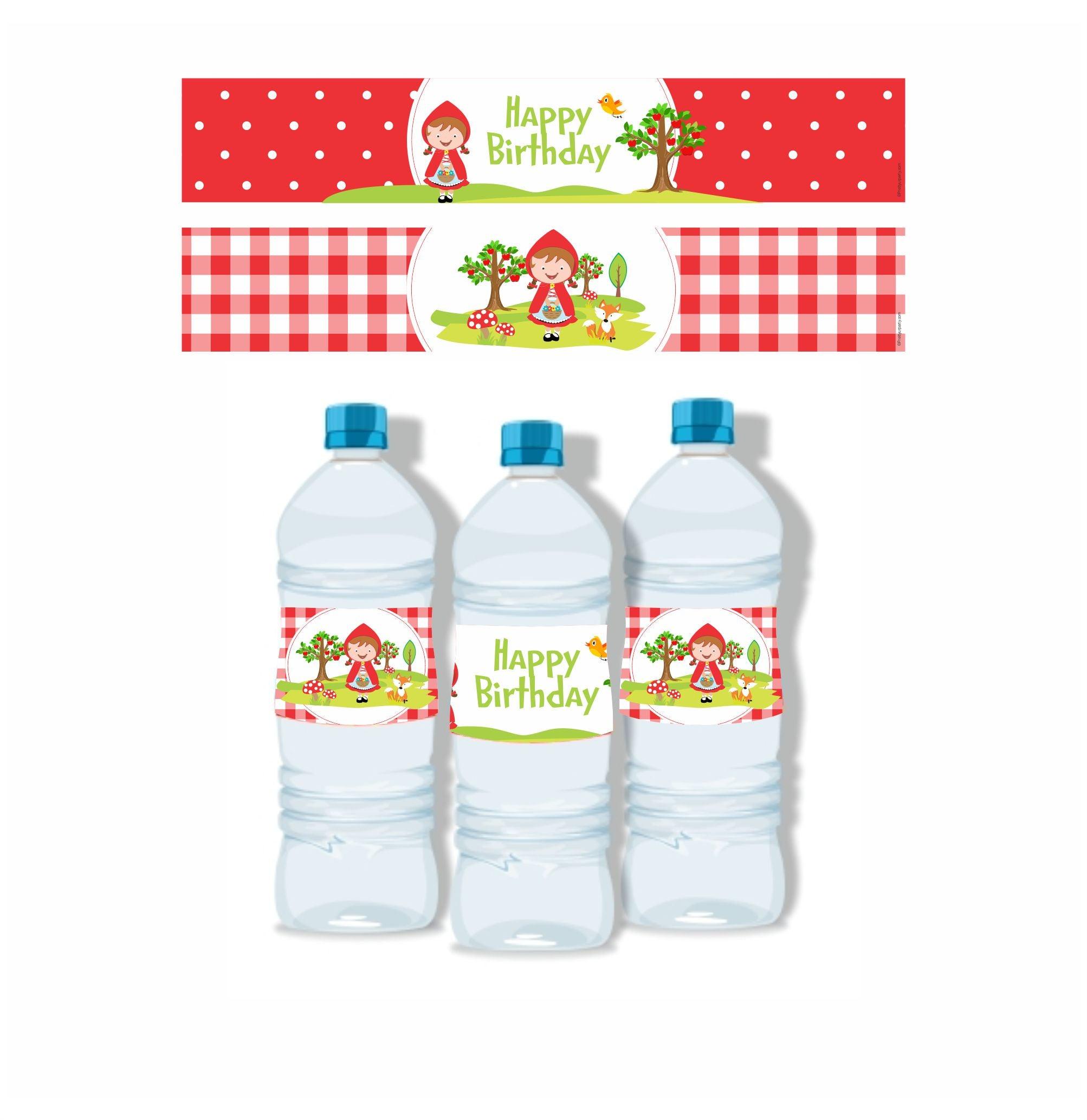 Little Red Riding Hood Theme Water Bottle Labels THEME PARTIES Pretty UR Party