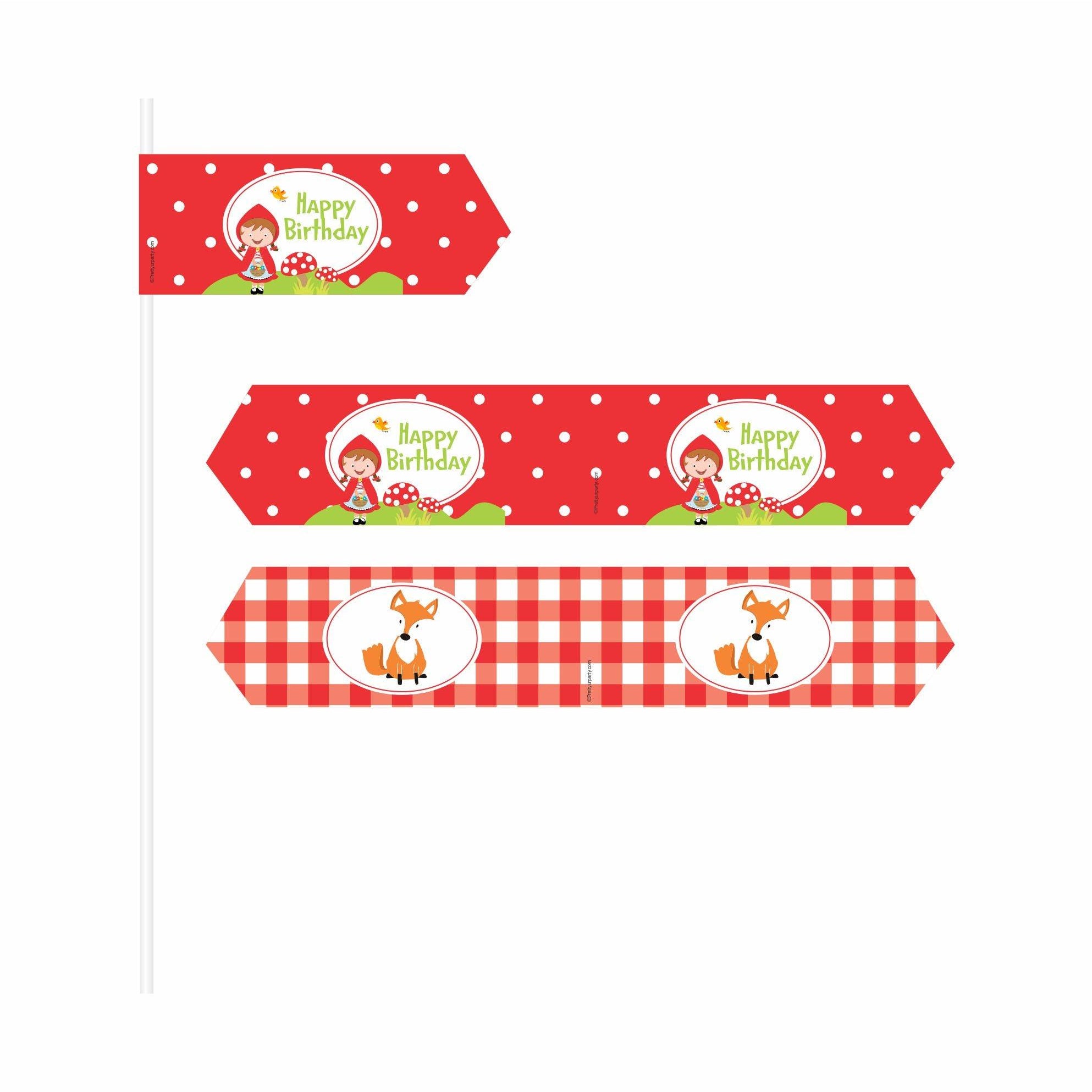 Little Red Riding Hood Theme Drink Straws THEME PARTIES Pretty UR Party