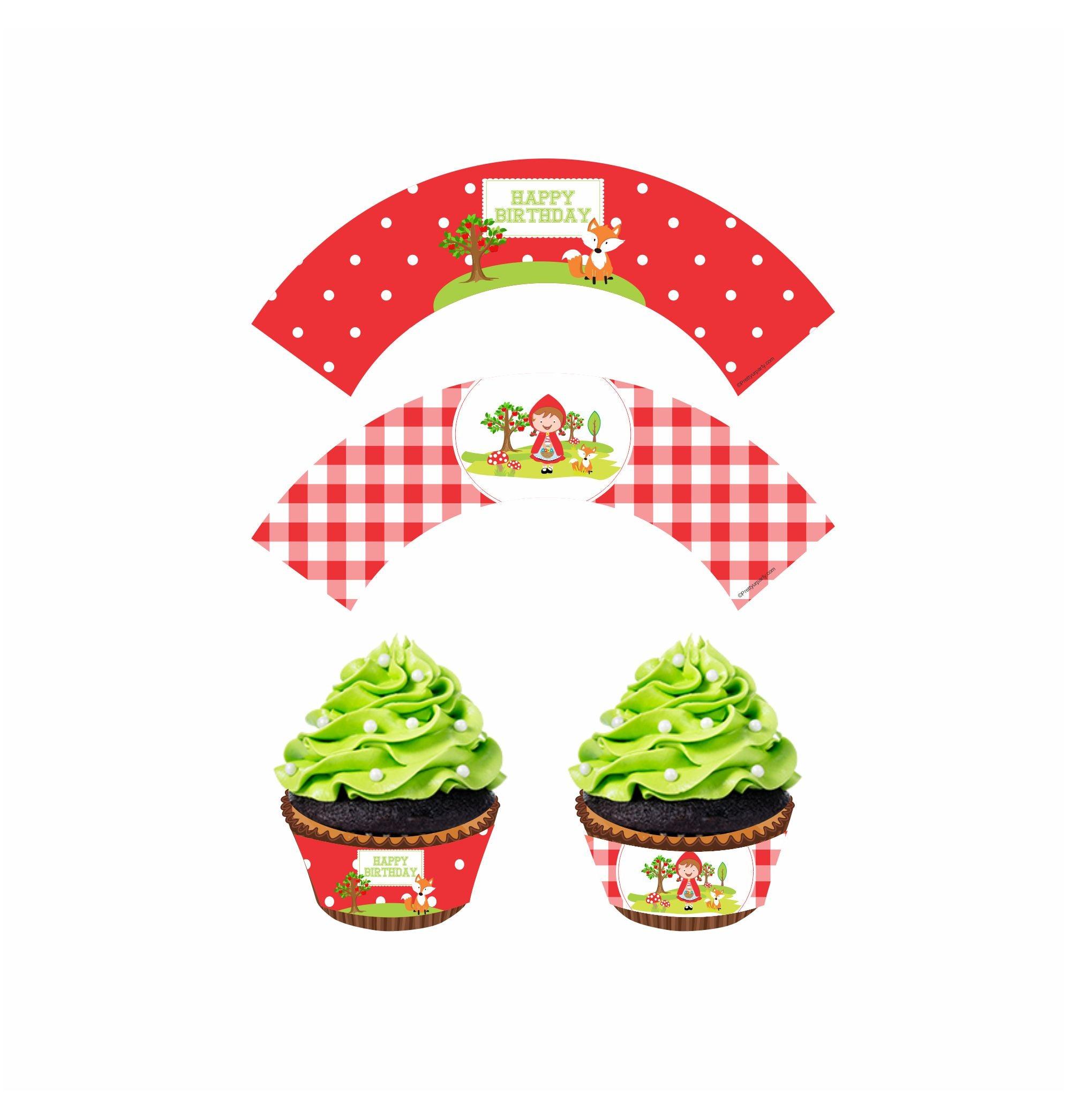 Little Red Riding Hood Theme Cupcake Wrappers THEME PARTIES Pretty UR Party