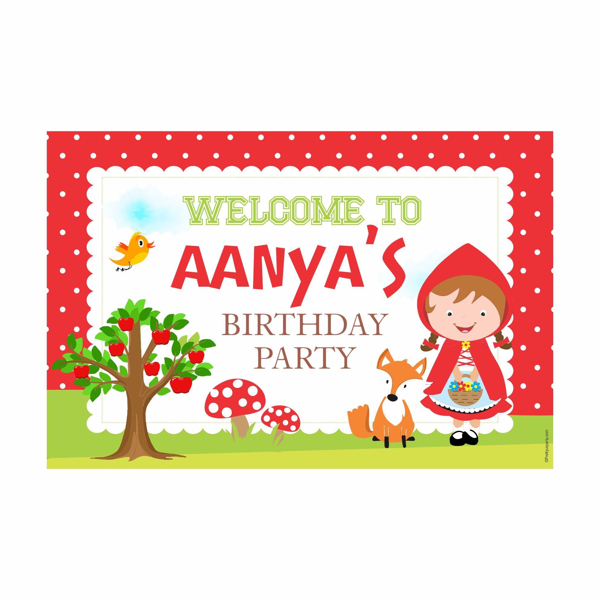 Little Red Riding Hood Theme Entrance Banner / Door Sign THEME PARTIES Pretty UR Party