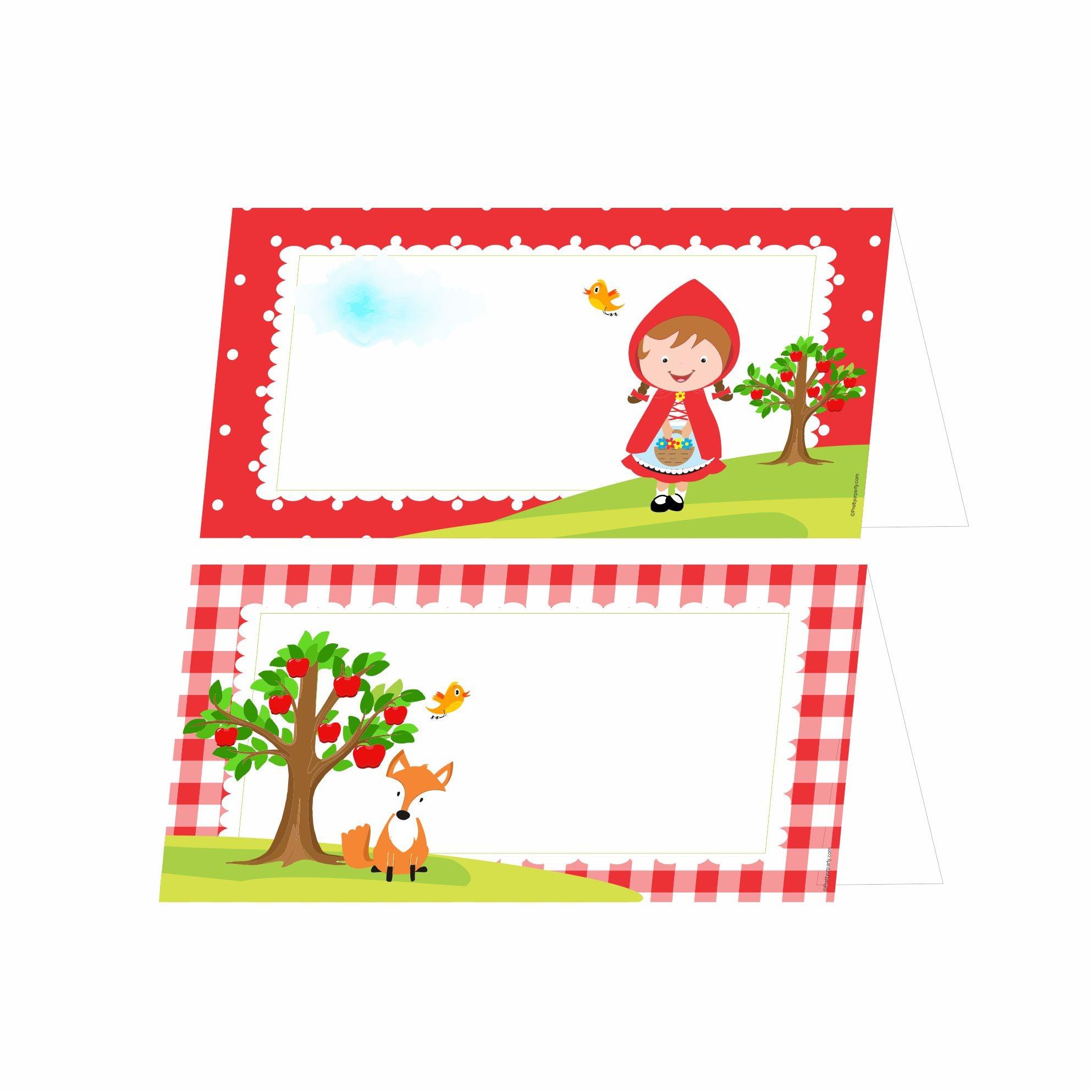 Little Red Riding Hood Theme Food Labels / Buffet Table Cards THEME PARTIES Pretty UR Party
