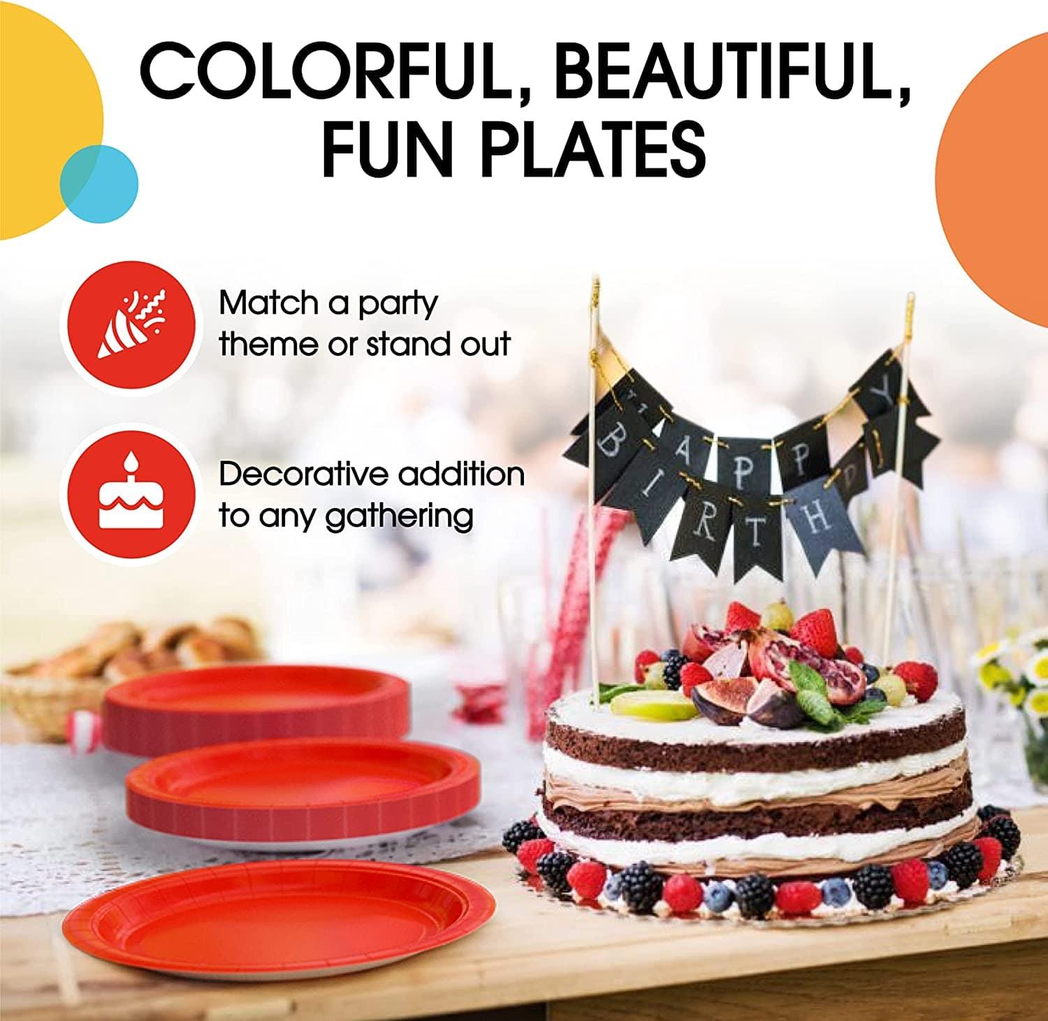 Red Paper Plates - pack of 10 THEME PARTIES Pretty UR Party