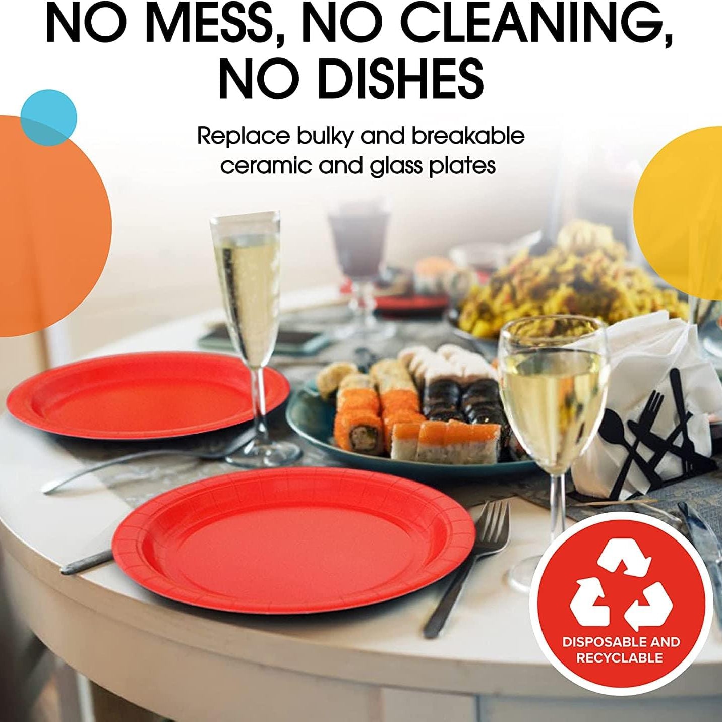 Red Paper Plates - pack of 10 THEME PARTIES Pretty UR Party