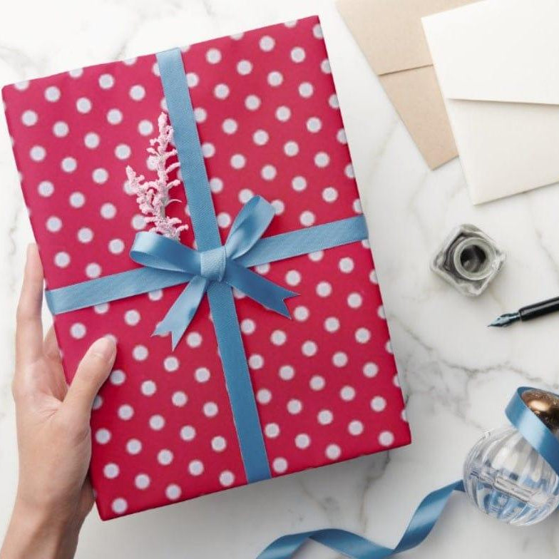 Red small Polka dots Wrapping Paper (Pack of 5) ACCESSORIES Pretty UR Party
