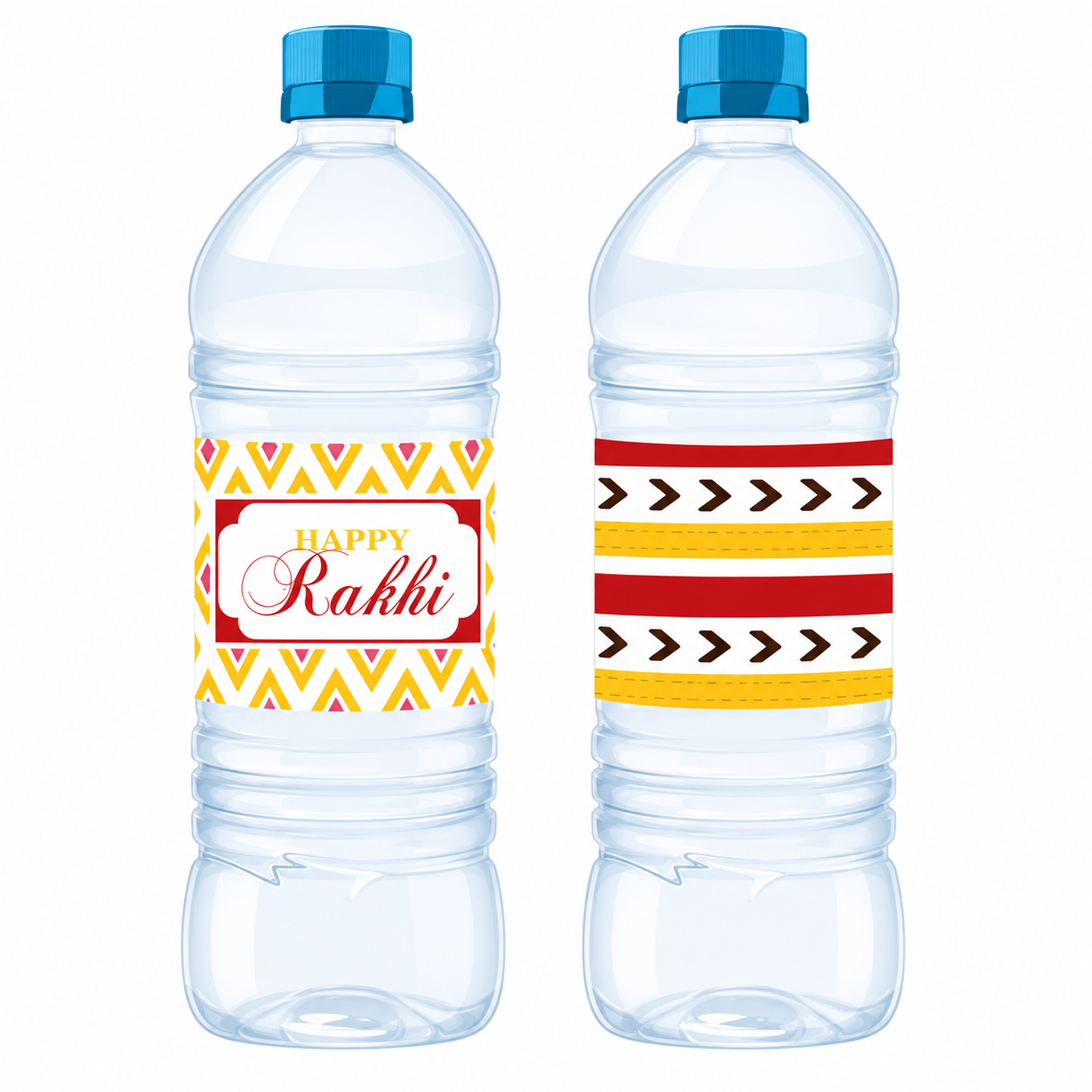 Red and Yellow Pattern Rakhi Theme Bottle Labels Red and Yellow Pattern Rakhi Theme Bottle Labels