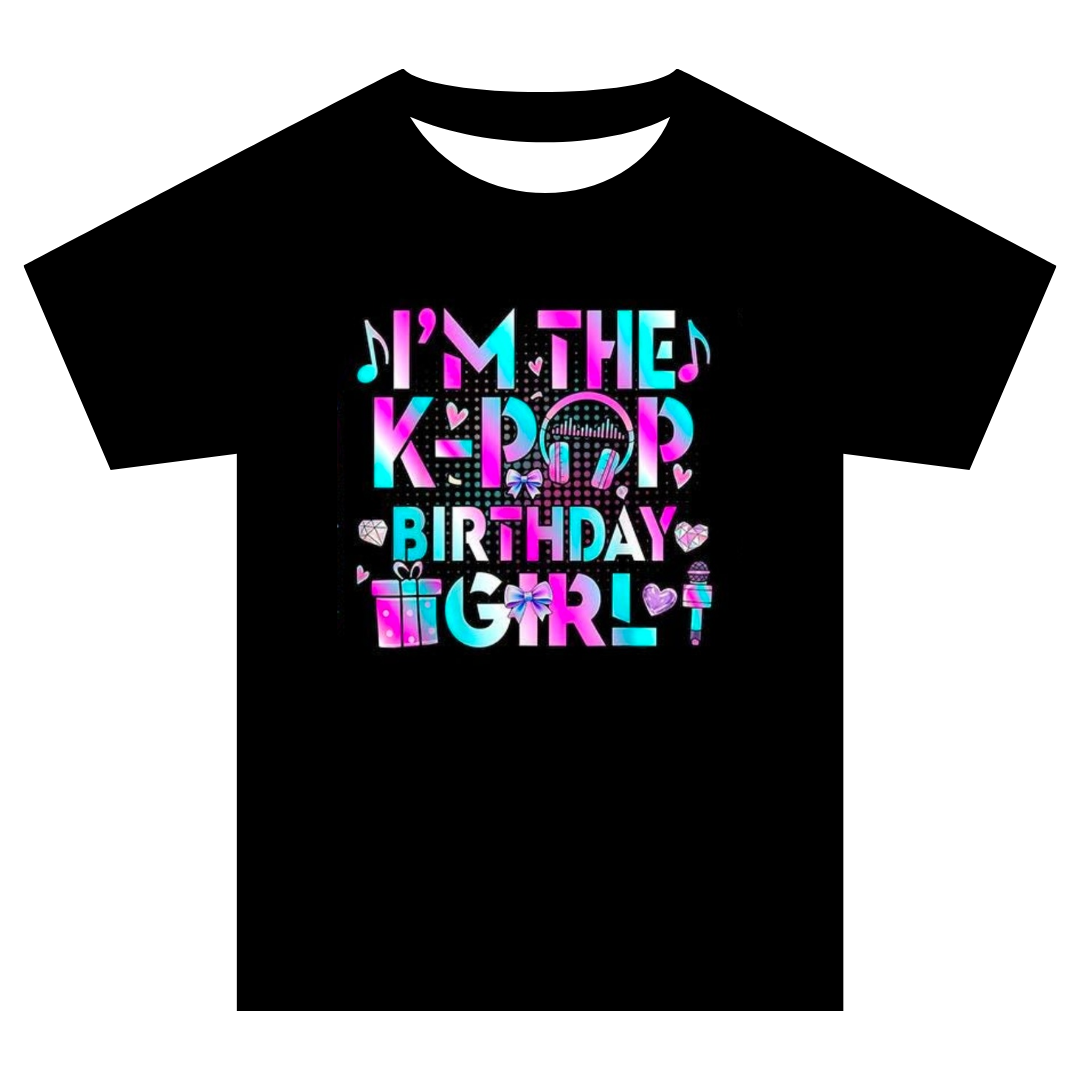 K-Pop Birthday Girl T-shirt - Black K-Pop Birthday Girl T-shirt - Black