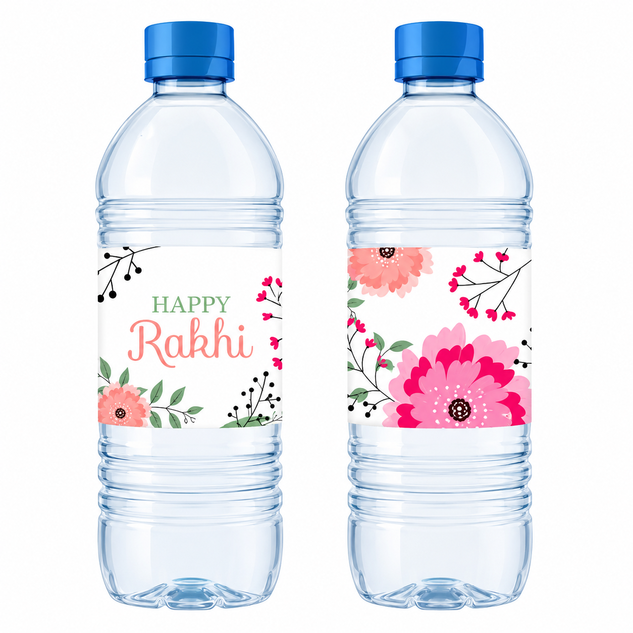 Pink Floral Rakhi Theme Bottle Labels Pink Floral Rakhi Theme Bottle Labels
