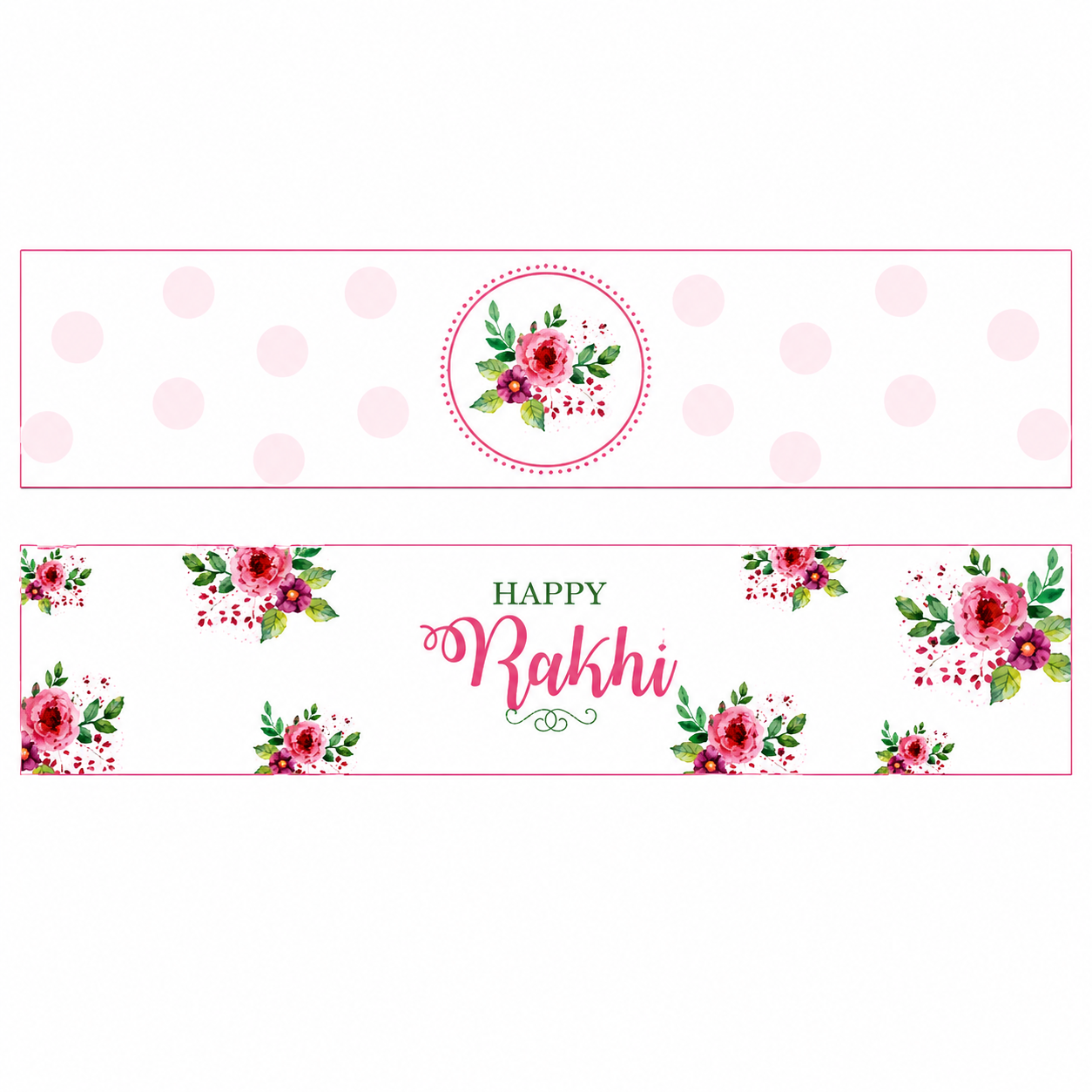 Pink and Green Floral Rakhi Theme Bottle Labels Pink and Green Floral Rakhi Theme Bottle Labels