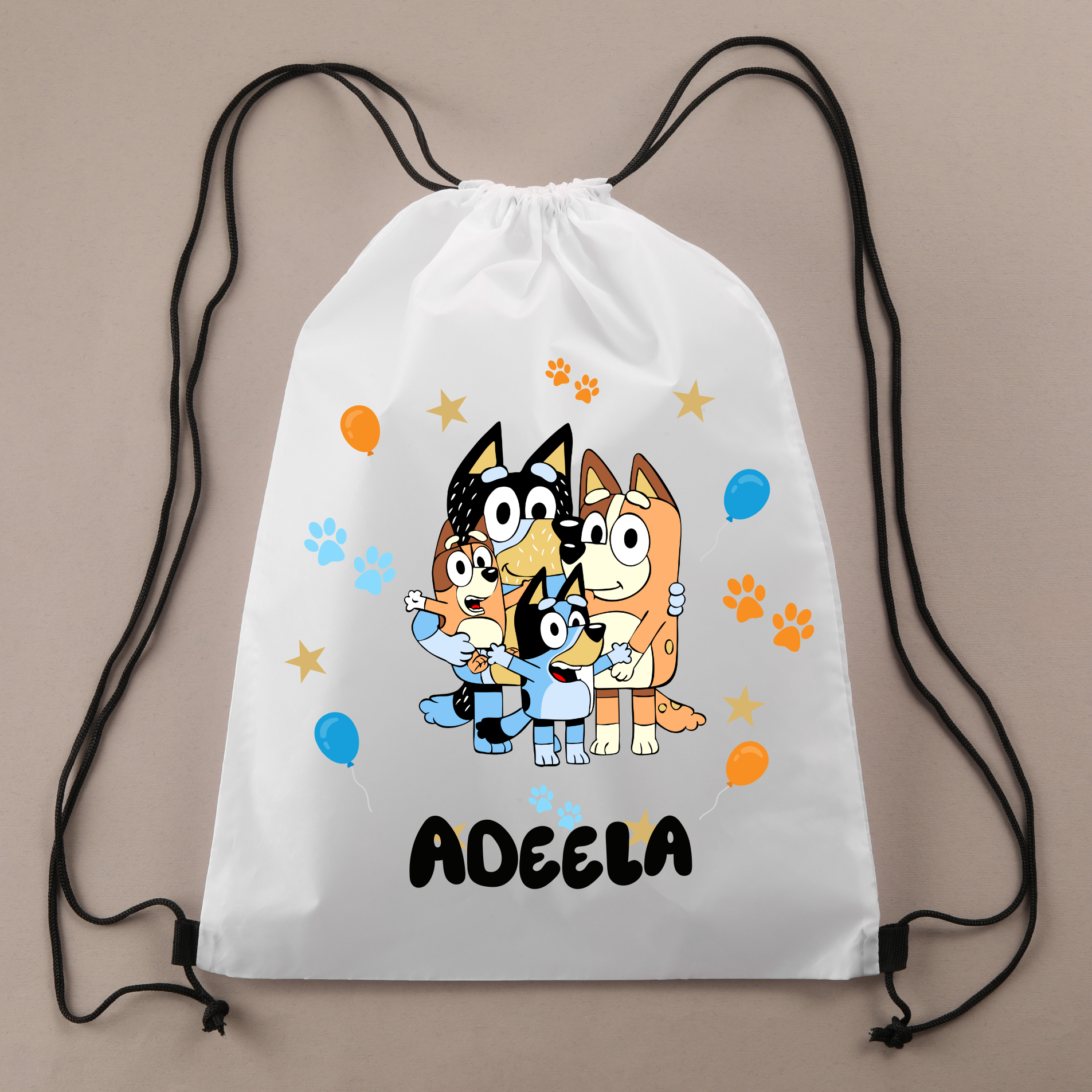 Personalised Bluey Drawstring Bag RETURN GIFTS PRETTY UR PARTY