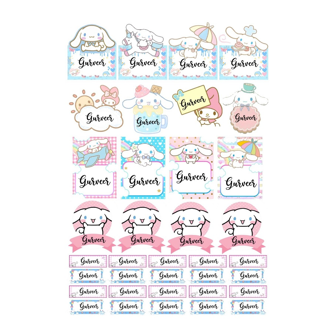 Cinnamoroll theme Sticker Labels - Pack of 31 BACK TO SCHOOL PRETTY UR PARTY