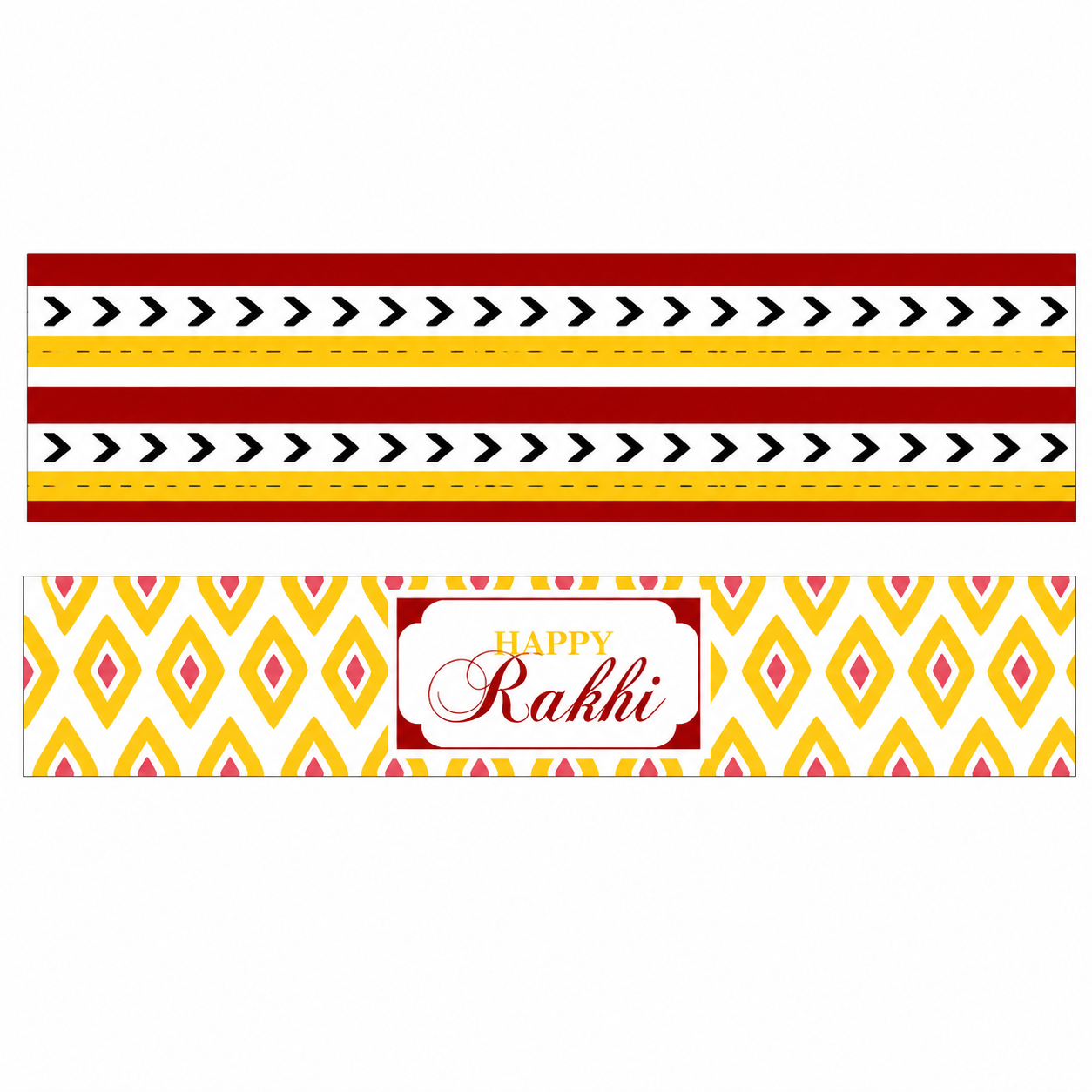 Red and Yellow Pattern Rakhi Theme Bottle Labels Red and Yellow Pattern Rakhi Theme Bottle Labels