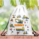 Personalised Construction Drawstring Bag RETURN GIFTS PRETTY UR PARTY