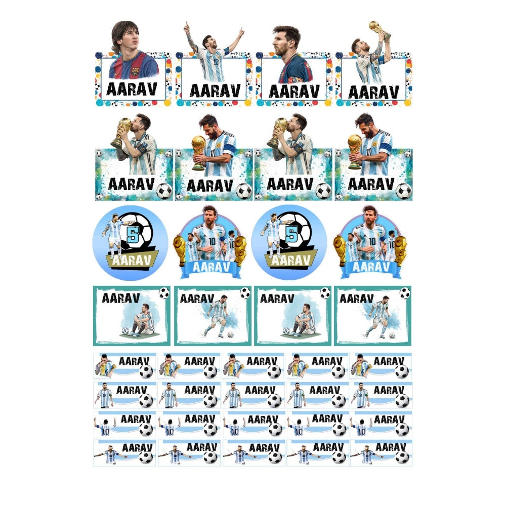 Messi theme Sticker Labels - Pack of 31 Messi theme Sticker Labels - Pack of 31