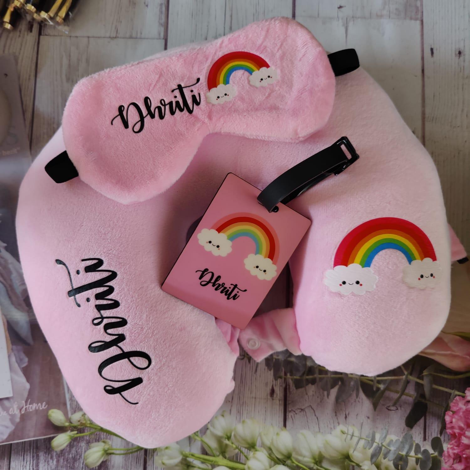 Personalised Rainbow Travel Combo - Set of 3 RETURN GIFTS PRETTY UR PARTY